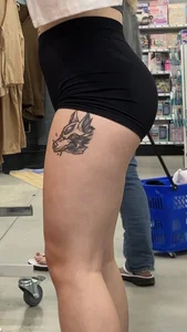 Tight body Thicc robowolf booty in spandex shorts