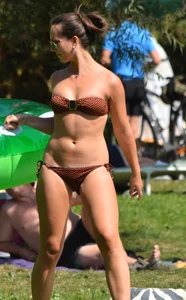 Various sexy girls in bikinis at the park