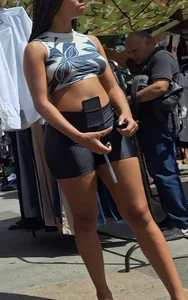 Sweet booty in legging and braless