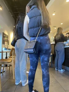 A group of yummy teen asses at Starbucks