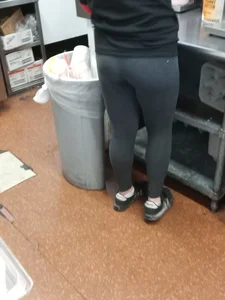 My co worker in leggings