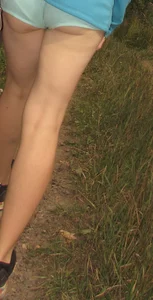 Girl In Shorts - Countryside Road Candid