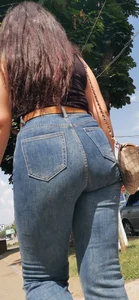 Nice view of a big ass armenian girl in jeans