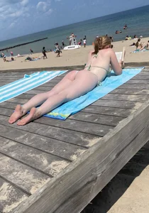Thong babe at beach