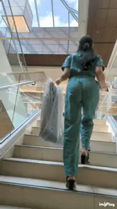 Mall Baddie in Jumpsuit Walking Up The Stairs