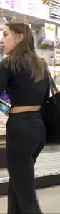 Gorgeous artist in tight black outfit