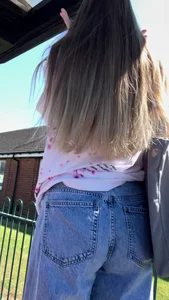 ass and face waiting for bus dyed blonde hair