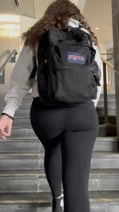 Curly Haired College Girl Loves To Only Wear Leggings Everyday