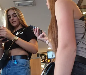 Various hot butts in tight jeans on the street and inside cafes, some teens too