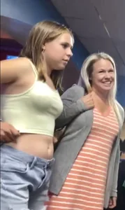 Skinny teens in the arcade