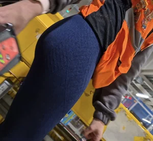 Petite warehouse worker cute bum