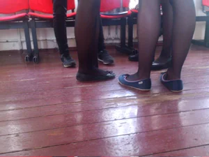 Candid college girl's legs