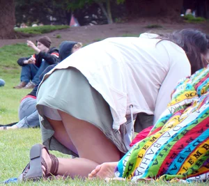 Bunch of sexy girls upskirted at parks showing their panties and asses