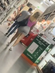 Petite blonde in gray bikers. SLEEPER