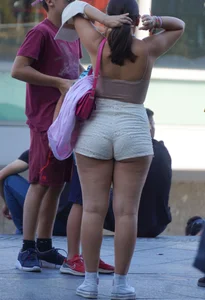 Sexy Fat Ass in a White Short