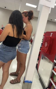 2 sexy women in tight shorts capped at target (OC)