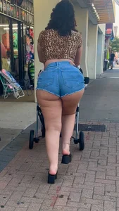 Big Latina momma in Jean shorts!