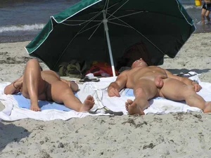 Nude beach and topless girls