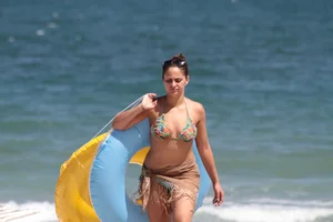 Big collection of various sexy girls on a beach in bikinis