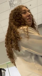 Curly Haired College Girl Loves To Only Wear Leggings Everyday