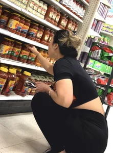 Asian milf perfect round ass in yoga pants and top long creep