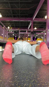 Gym ass in sweats & socks (close up)