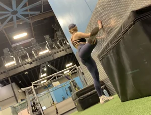 Blonde ass stretching