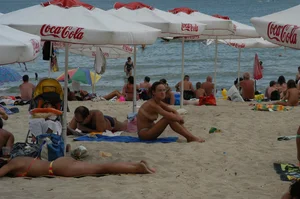 Verna topless beach girls out in the sun