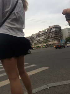 Short Skirt Hiked Up on a Windy Day Street Sexy Creepshot