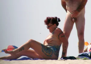 Nude beach and topless girls