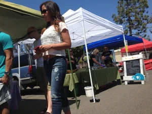 Sexy Latina brunette in jeans in California