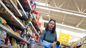 (OC) Horny Milf Shopping in Cute Green 1-Piece (VPL)