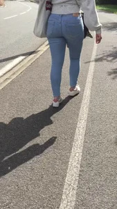 Juicy student ass in a tight pants
