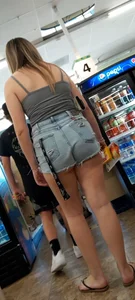 Pawg with cheeks hanging out of her shorts