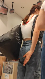 Cute teen in jeans busted me