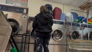 PAWG doing laundry
