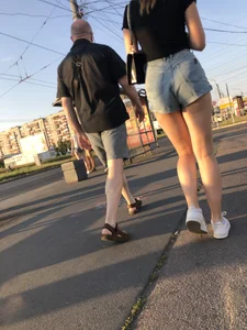 Candid Girl in Denim Shorts With Hot Legs Passing By on the Street Creepshots Gallery