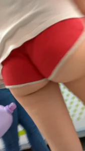 Hot Bubble Ass in Mini Shorts Supermarket Closeup Creepshots