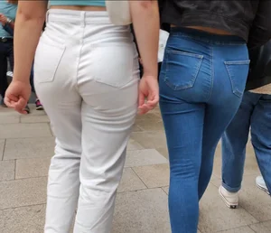 PAWG in white jeans, what an ass!