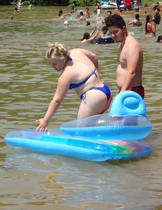 Pale white pawg in tiny bikini