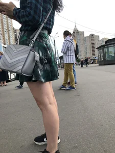 Teen in a Skirt - Cute Skinny Legs Creepshots