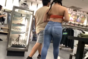 Asian babe bending over  Not OC