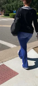 Thick ass caught walking home in jeans