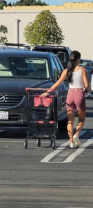 Elite camel toe on display in parking lot