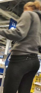 College babe school shopping in skin tight leggings