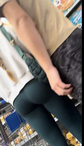 Tight ass in green leggings
