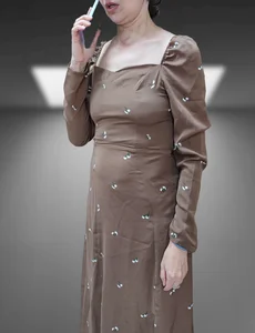 Mature milf in a dress with saggy tits creespshot