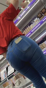 Target worker in stretch jeans and juicy ass