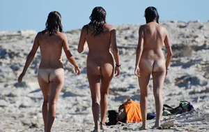 Nude beach and topless girls