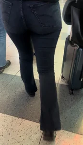 PAWG Hotwife in Tight Jeans Capped at Airport (OC + GIFS)